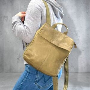 NWT American Leather Co. Liberty Olive Smooth Leather Backpack Women’s